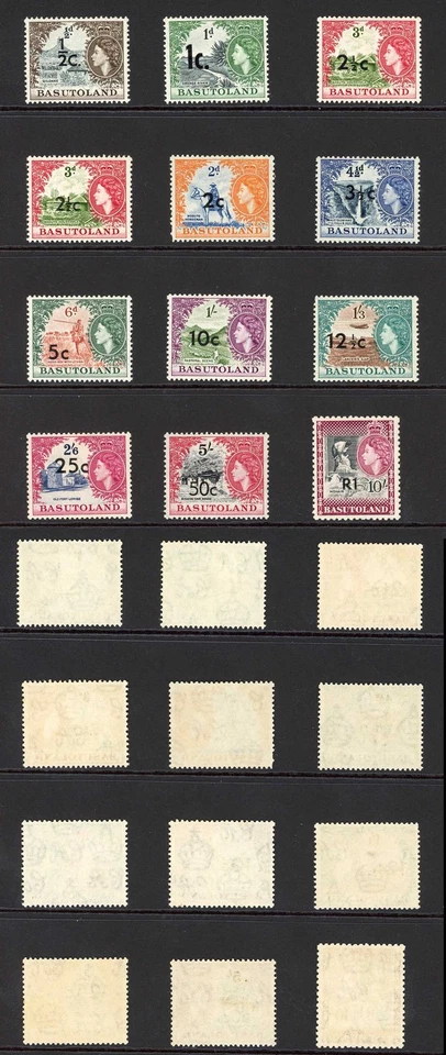 Basutoland SG56/68b набор pf 11 U/M (25c M/M) Cat 70 фунтов - Изображение 1 из 1