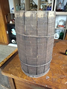 Vintage Wooden Nail Keg/Cask/Barrel Wire Straps 18"Tall 10"Wide Twisted Wire Old - Picture 1 of 14