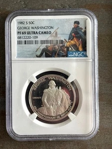 1982 NGC PF69 Ulgra Cameo George Washington Commemorative Half Dollar - Picture 1 of 3