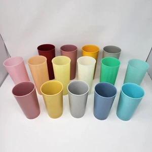 Vintage Tupperware Tumblers Cups Pastel Colors #107, #873, & #1348 (15 Cups) - Picture 1 of 17