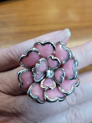 Anillo Flor Strechy Rosa "Estilo Vintage" Foto 1 de 4