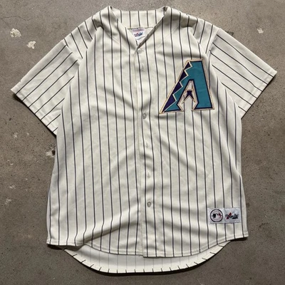Size XL 90s Majestic Arizona Diamondback Jersey White Pinstripe. - Image 1 of 4