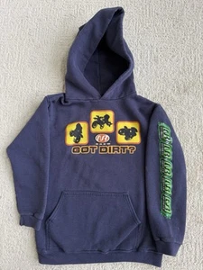 RARE Vintage No Rules Youth M Dirt Bike Got Dirt? Hoodie 90s 2 Sided Motorcycle - Picture 1 of 6