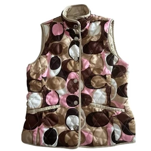 Coach Authentic Women Puffer Jackets Coat Reversible Sleeveless XS multicolor - Picture 1 of 12