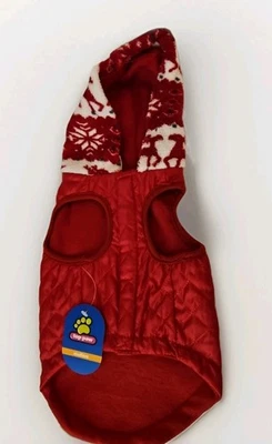 Top Paw SC15 Rojo Acolchado Navidad Suéter Chaleco Abrigo Mediano Foto 1 de 3