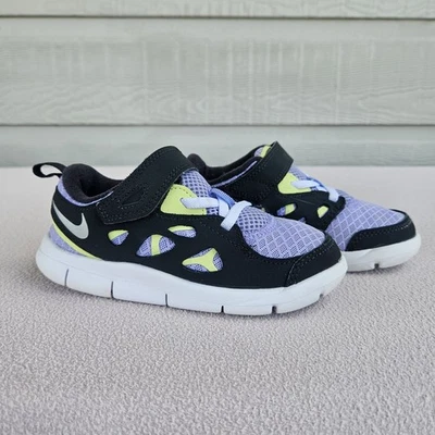 Nike Free Run 2 Bajo Negro Púrpura Pulsa Niño Pequeño Talla 10C Gancho y Lazo DA2692-500 Foto 1 de 4