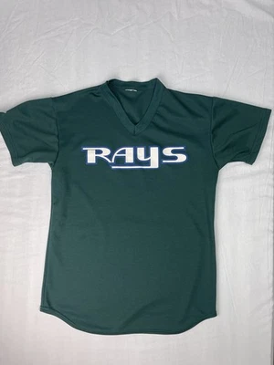 Tampa Bay Rays Majestic Throwback V-Neck Shirt Size Medium Color Green - Image 1 of 4