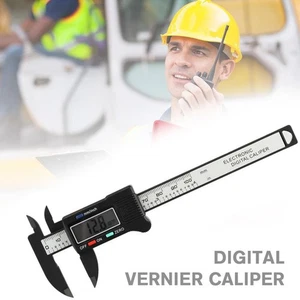 LCD Digital Vernier Caliper Micrometer Measure Tool C6 I4A6 100mm Black S1R8 - Picture 1 of 10