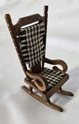Dollhouse Miniature Rocking Chair Furniture 4"  - Image 1 of 4