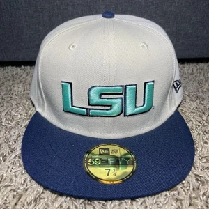 Gorra ajustada New Era LSU Tigers talla 7 3/4 dos tonos 59FIFTY gris azul NUEVA - Imagen 1 de 7