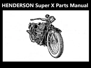 Henderson 4cyl Deluxe Super X Piezas Manual - 50 Pgs Con Sidecar Folleto Art - Imagen 1 de 5