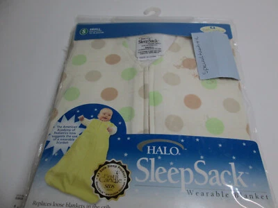 Halo SleepSack Wearable Blanket  100% Cotton  ~ Green Brown Dots Small 0-6 Month - Image 1 of 4