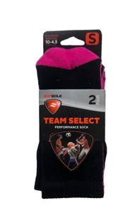 Sof Sole Youth Team Select Pink/Black Crew Socks. Size Y10-4.5 - Picture 1 of 4