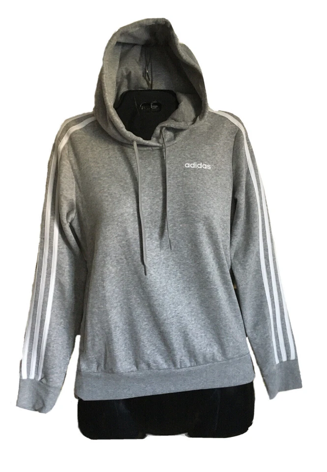 - ADIDAS Women's '3-STRIPE - EI0709' Med. Grey Heather HOODED SWEATSHIRT - S