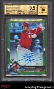 2018 Bowman Chrome Green Refractors Shohei Ohtani RC Rookie AUTO /99 BGS 9.5 GEM
