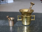 Vintage Miniature Brass Mortar and Pestle Two Sizes Apothecary Pharmacy