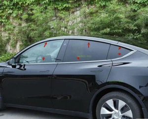 For 20-23 Tesla Model Y Stainless BLACK Side Window Molding Cover Trim 10PCS H - Foto 1 di 11