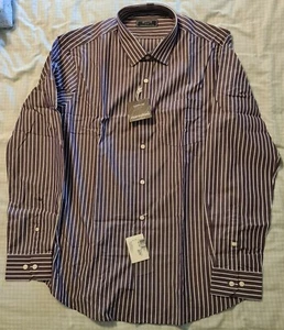 Arrow Essentials Men's Classic Fit Dress Shirt Poplin Brown 17/44 (NWT) - Picture 1 of 3