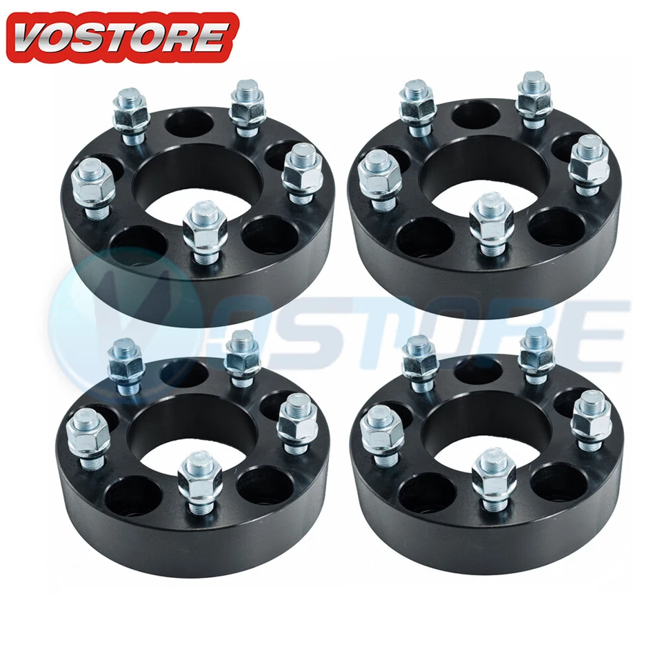 4Pcs 1.5" 5x4.5 Black Wheel Spacers for Ford Mustang Ranger Lincoln Mark 7 Mazda - Image 1 of 2