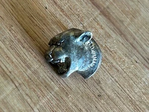 Puma Anstecknadel Figur Raubkatze Puma knurrende Zähne Kopf silberfarben Vintage - Bild 1 von 24