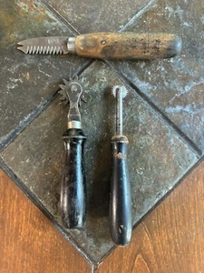 Antique Leather Working Tools Saddlers Embossing Marking Spiked Wheels - Picture 1 of 13