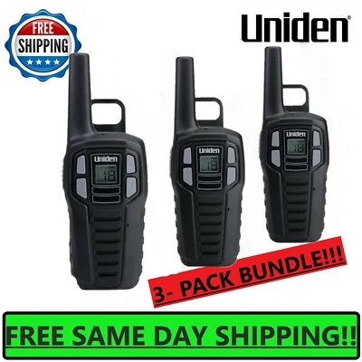 UNIDEN Long Range 3-pack Rechargeable Two Way Radio Walkie Talkies 16 MILE 2-Way - Image 1 of 4