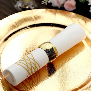 20 TOVAGLIOLI Airlaid CARTA pranzo ORO BIANCO decorazioni matrimonio festa catering - Foto 1 di 8