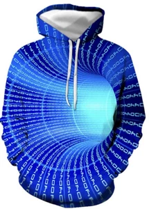 Men’s Hoodie Sweatshirt Graphic 3D Print Casual Winter Fall T Shirt Jacket Blue - Picture 1 of 16