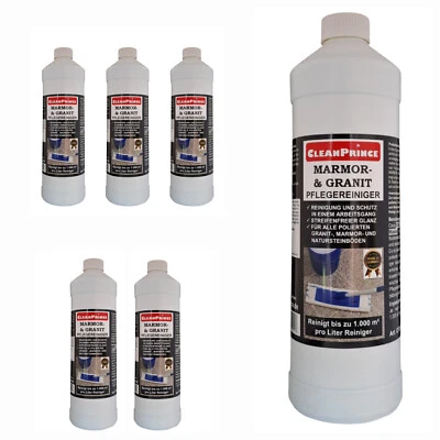 6 x 1 Liter Marmor Granit Pflege Reiniger Bodenreiniger Naturstein Böden Fliesen - Bild 1 von 4