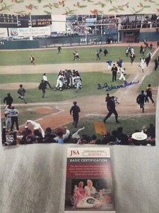 BUD HARRELSON SIGNED PHOTO JSA COA. 8X10 1969 WORLD SERIES CHAMPIONS.PERFECT 10 - Picture 1 of 2