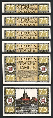 Germany, Hameln Stadt 75 Pfennig 1921, UNC-, 5 Pcs LOT - Image 1 of 4
