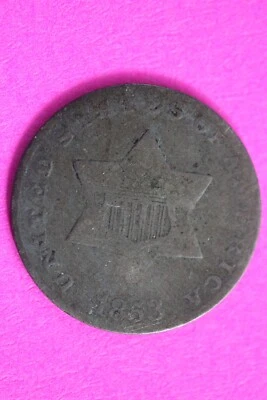 1853 Trime 3 Three Cent Silver Dime Exact Coin Shown In Pics Key Date 61 - Image 1 of 3