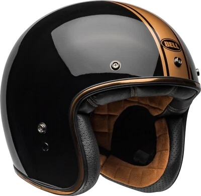 Bell Custom 500 Open Face Motorcycle Helmet Rally Gloss Black/Bronze XL - Image 1 of 4