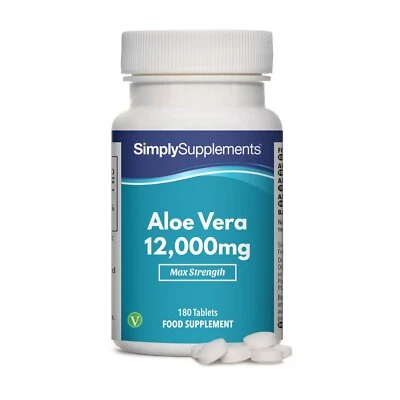 Aloe Vera 12,000mg - 180 Comprimés - Normes de qualité - SimplySupplements