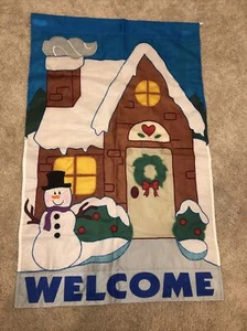 Double Sided Stitched - Welcome - Winter Season Outdoor Garden Flag - 27.5 x 43 - Picture 1 of 2