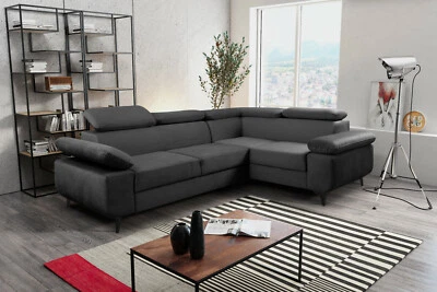 Ecksofa mit Schlaffunktion Schlafsofa Figaro Gewebe Kunstleder Relaxfunktion 01 - Bild 1 von 4