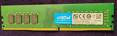 Crucial 16GB DDR4-2400 PC4-19200 UDIMM Desktop Memory - Image 1 of 2