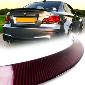 RED CARBON FIBER For BMW 1er E82 Coupe P TYPE REAR TRUNK SPOILER 07-13 - Picture 1 of 4