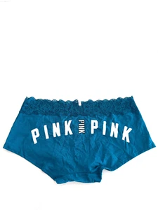 Victoria's Secret PINK Lace Trim Boyshort Panty Turquoise - Picture 1 of 2