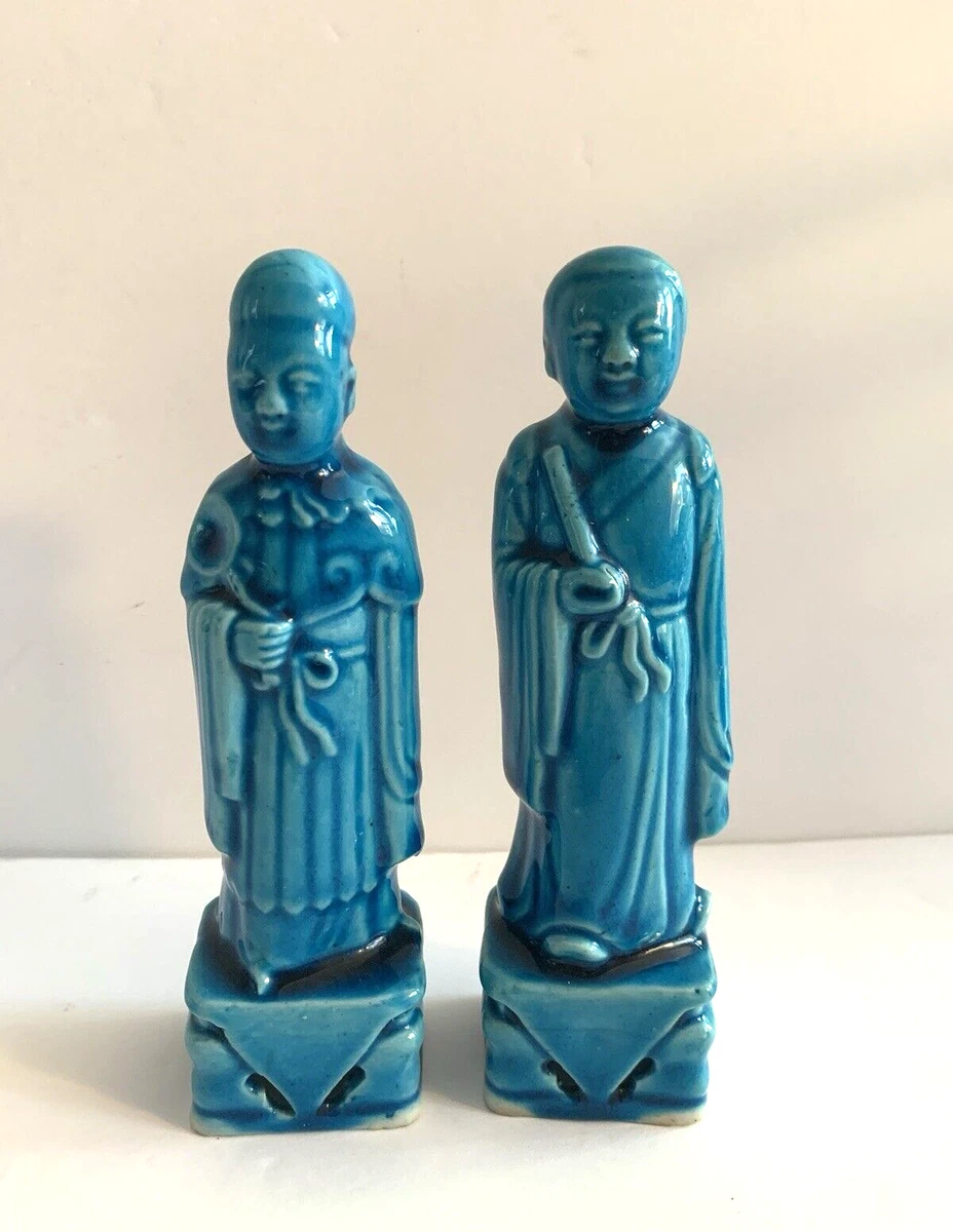 陶瓷男士、女士和儿童蓝色古董中国雕塑、雕像| eBay
