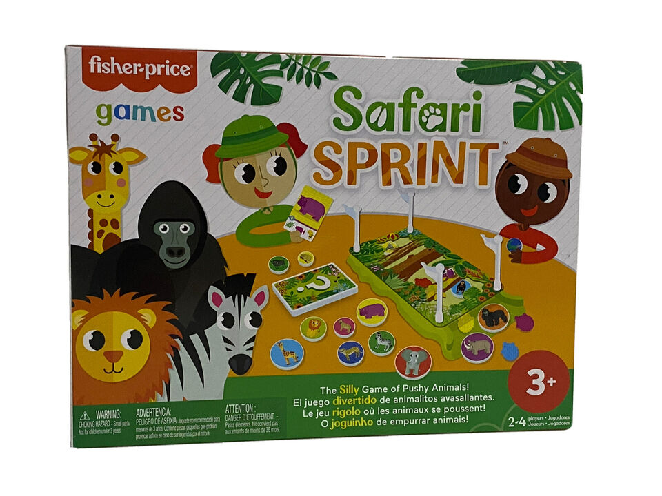 NEW (Mattel) Fisher Price Safari Sprint - Silly Game of Pushy Animals -  unopened