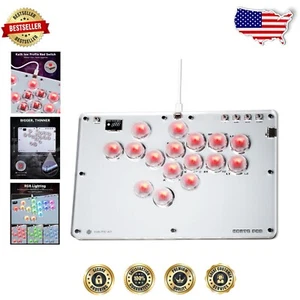Professional 16-Key RGB Arcade Controller with Turbo Functionality & DIY Support - Picture 1 of 10
