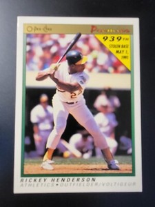 1991 Topps O-Pee-Chee Rickey Henderson card #62