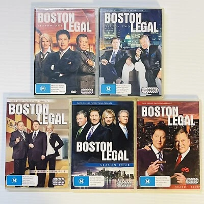 Boston Legal Seasons 1 2 3 4 5 DVD TV Series PAL 4  William Shatner Free Post - image 1 of 4