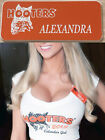 ~NEW~HOOTERS Girl Uniform Fun Collectible Pin Badge Orange ALEXANDRA NAME TAG