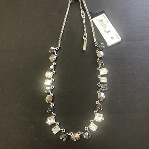 Kenneth Cole Multicolor Cristal Estrás Moda Collar Gris Transparente Plata NUEVO - Imagen 1 de 9