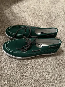 Vintage 90er Polo Ralph Lauren Lander Canvas Deck Bootsschuhe Herren 11,5 D grün - Bild 1 von 10