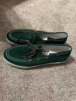 Zapatos de Barco de Colección Años 90 Polo Ralph Lauren Lander Lona Cubierta Para Hombres 11.5 D Verde Foto 1 de 4