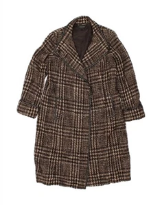 Abrigo mujer JAEGER UK 14 grande gris a cuadros lana AK09 - Imagen 1 de 6