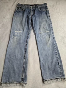 Ariat FR M4 Low Rise Boot Cut Denim Blue Jeans Mens Size 34 x 36 Made in USA - Picture 1 of 12